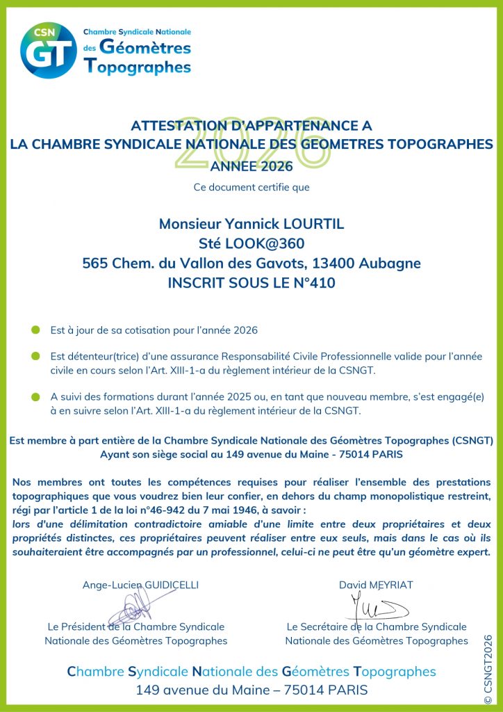 géomètre topographe Aubagne Look@360